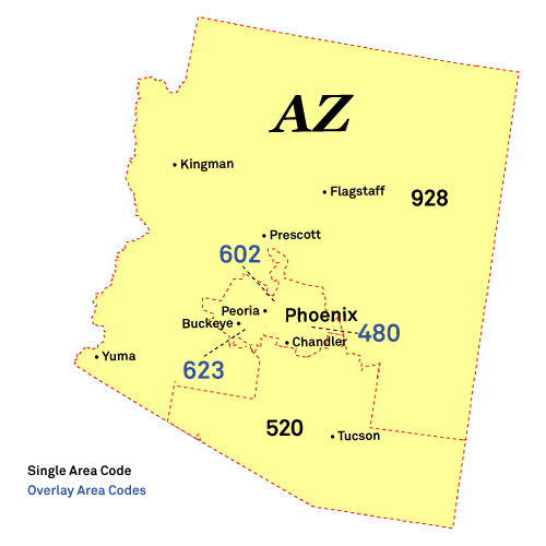 Chicago, Illinois Area Code Map