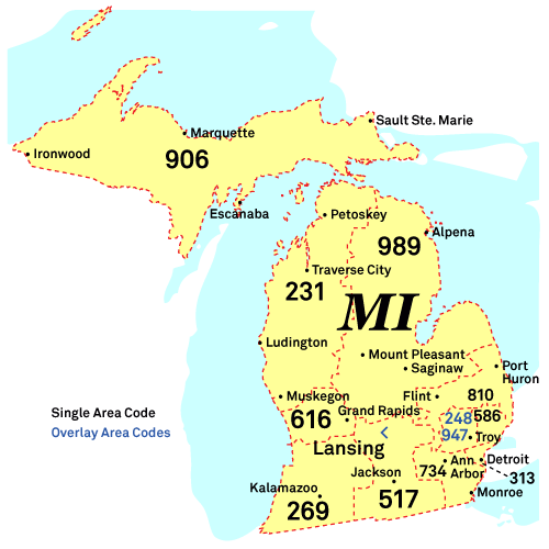 Chicago, Illinois Area Code Map