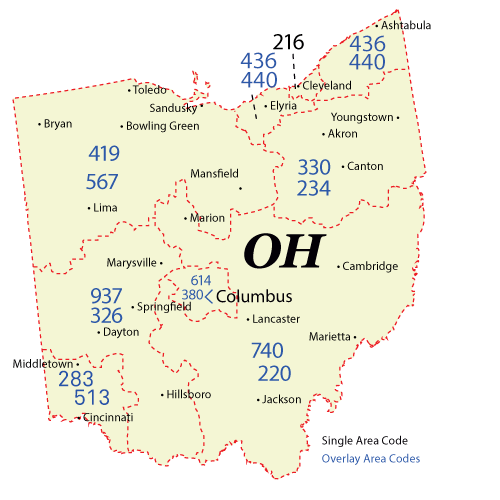 Chicago, Illinois Area Code Map